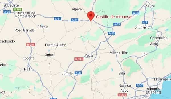 ubicación castillo de almansa
