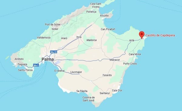 ubicación castillo de capdepera