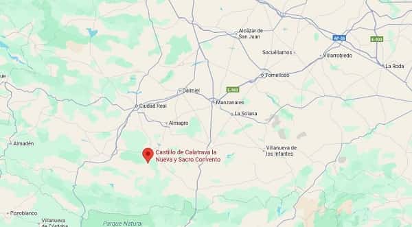 ubicación castillo de calatrava la nueva